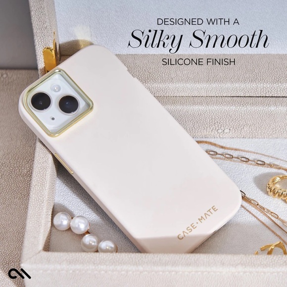 Case-Mate Silicone Beige MagSafe for iPhone 15 14 or 13 - Picture 2 of 5
